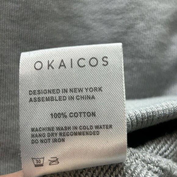 Okaicos Grey Provo Embroidered Crewneck Mens Medium Sweatshirt Gray Chenille - Picture 8 of 11